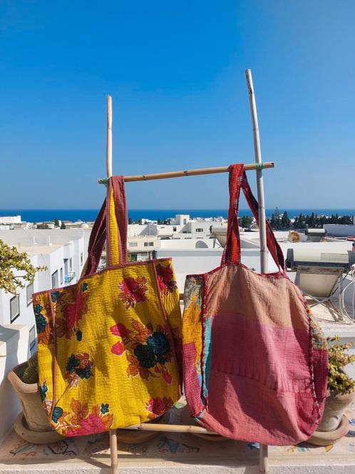 Unieke vintage kantha shoppers uit India, Sieraden, Tassen en Uiterlijk, Tassen | Damestassen, Nieuw, Ophalen of Verzenden