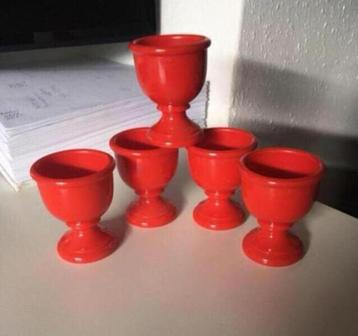 Vintage Emsa Rode Eierdopjes Set beschikbaar voor biedingen