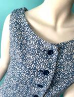 Vintage originele jaren 70 jurk blauw/wit maat 40, Maat 38/40 (M), Vintage, Knielengte, Gedragen