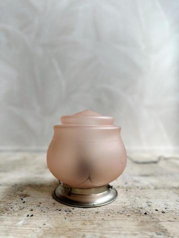 Vintage roze glazen plafondlamp plafonniere beschikbaar voor biedingen
