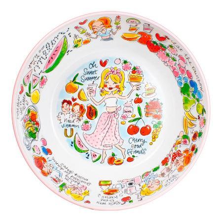 Blond Amsterdam - Roze Fruit Scha, Huis en Inrichting, Woonaccessoires | Schalen en Manden, Nieuw, Schaal, Rond, Steen of Aardewerk