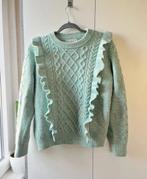 Mintgroene Trui met Ruffles, Ophalen of Verzenden, Zo goed als nieuw, Maat 38/40 (M), Groen