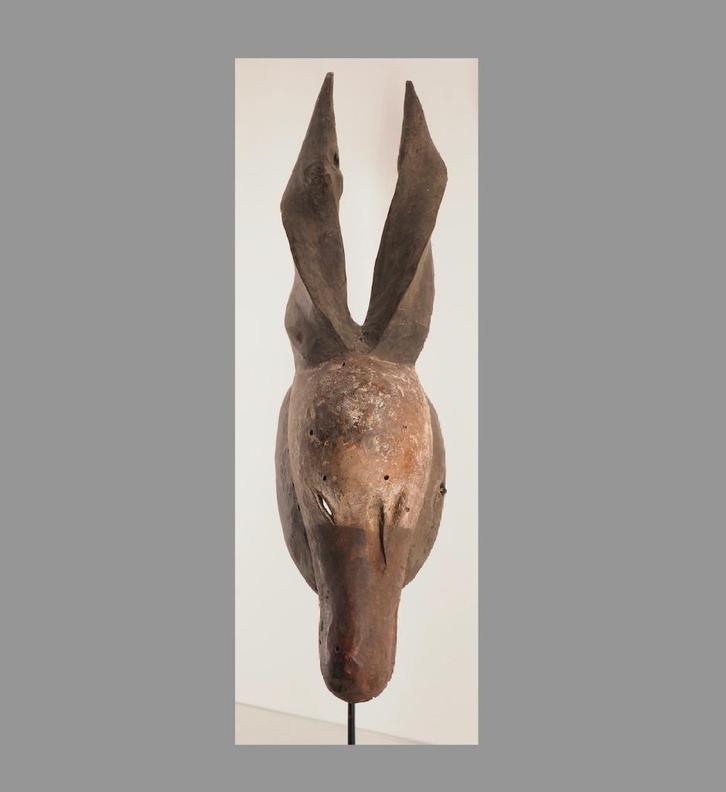 62cm Kwele  Antilope masker Congo (251107-05), Antiek en Kunst, Kunst | Niet-Westerse kunst, Ophalen of Verzenden