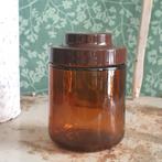 Vintage potje bruin glas pot apothekerspot (90), Ophalen of Verzenden