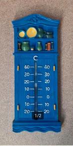 Thermometer vorm van een wandkast blauw. Grappig gemaakt, Ophalen of Verzenden, Zo goed als nieuw, Binnenthermometer