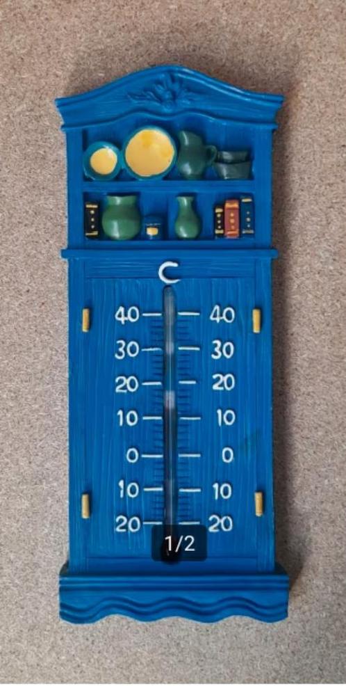 Thermometer vorm van een wandkast blauw. Grappig gemaakt, Huis en Inrichting, Woonaccessoires | Thermometers, Zo goed als nieuw