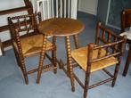 Antieke bobbin hoekstoelen en tafeltje, Ophalen of Verzenden