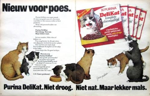 9 vintage advertenties reclames dierenvoer 1975-80 kat hond, Verzamelen, Merken en Reclamevoorwerpen, Nieuw, Overige typen, Verzenden