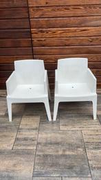 Box Siesta witte tuinstoelen origineel 2 stuks, Tuin en Terras, Tuinstoelen, Ophalen, Zo goed als nieuw, Kunststof, Stapelbaar