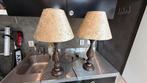 Mooie schemerlampen met beige verlours kap., Huis en Inrichting, Lampen | Tafellampen, Ophalen, Gebruikt, 50 tot 75 cm