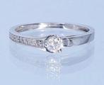 Wit Gouden Solitaire Ring 18 Krt met 0.33 Crt Diamant, Sieraden, Tassen en Uiterlijk, Ringen, Ophalen of Verzenden, Zo goed als nieuw