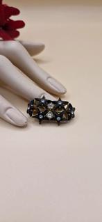 Vintage '50s Strass Juweel, Overige materialen, Verzenden, Zwart, Zo goed als nieuw