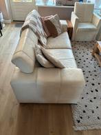 Henders&Hazel 2,5 zits leren bank wit, Huis en Inrichting, Banken | Bankstellen, Ophalen, Gebruikt, 150 tot 200 cm, Tweepersoons