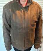 Leren Jas Maat L (mt44) - Unisex, Ophalen of Verzenden, Gedragen, Maat 52/54 (L), Bruin