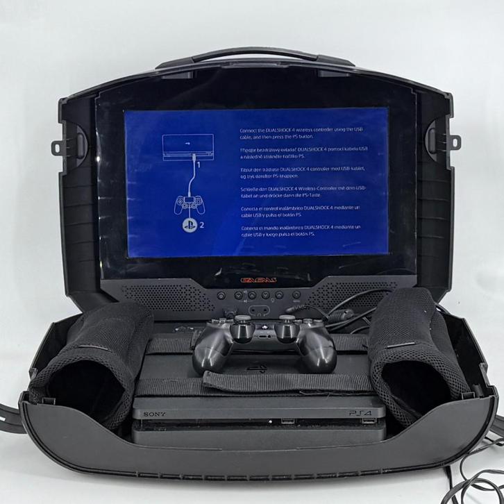 Playstation 4 Slim 500GB + Gaems Vanguard Monitor + Koffer, Spelcomputers en Games, Spelcomputers | Sony PlayStation 4, Zo goed als nieuw