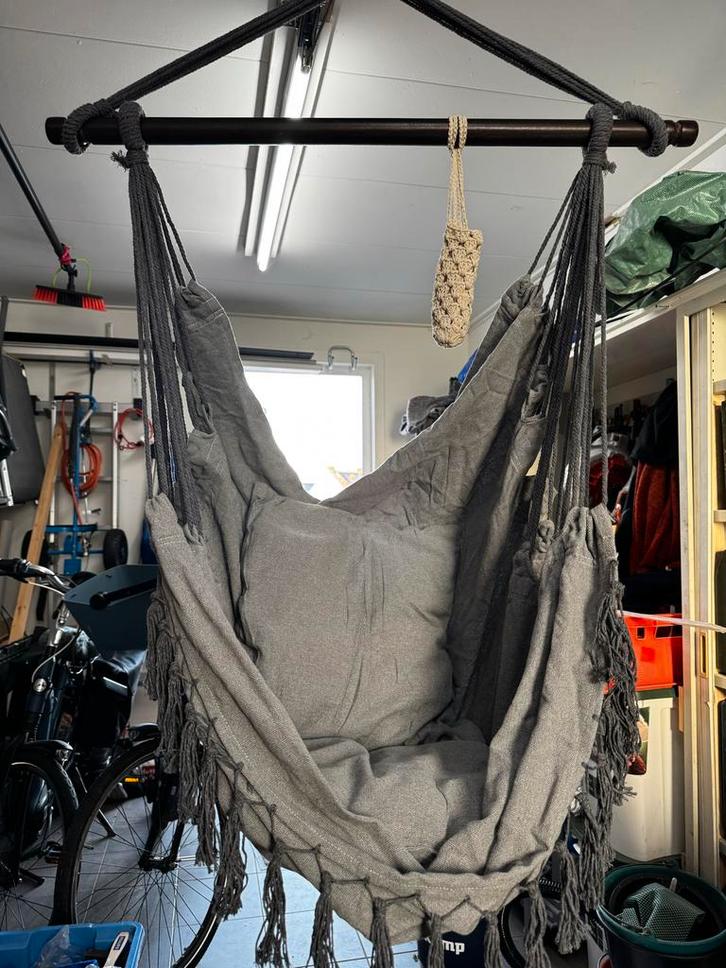 Hangstoel Antraciet - Relaxen in Stijl!, Tuin en Terras, Hangmatten, Nieuw, Eenpersoons, Inklapbaar, Opvouwbaar, Binnen, Buiten