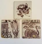 3 Delftse mangaan tegels, Antiek en Kunst, Verzenden