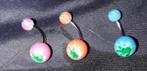 Diverse leaf navelpiercings (curved barbells / banana bells), Ophalen of Verzenden, Nieuw, Staal, Navelpiercing