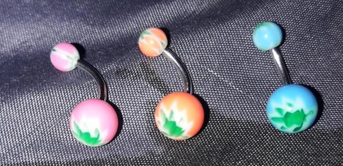 Diverse leaf navelpiercings (curved barbells / banana bells), Sieraden, Tassen en Uiterlijk, Piercings, Nieuw, Navelpiercing, Staal
