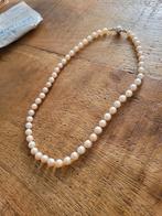 Parelsnoer met zilveren magneetsluiting, Verzenden, Zo goed als nieuw, Roze, Zilver