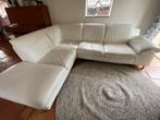 Leren hoekbank, wit 220*260, Huis en Inrichting, Ophalen of Verzenden, Gebruikt, Leer