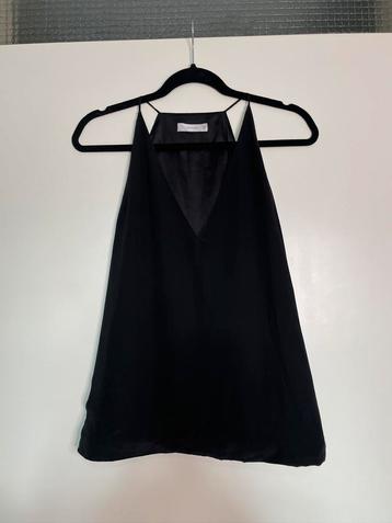 SUISTUDIO dames zwarte zijde tank top shirt v hals mt 44 beschikbaar voor biedingen
