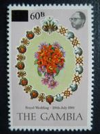 Postzegels Gambia 1982 Charles + Diana - opdruk cw € 3,00 pf, Postzegels en Munten, Postzegels | Afrika, Ophalen of Verzenden