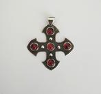 Groot zilveren kruis met granaatstenen, Verzenden, Zilver, Zilver, Kruis of Symbool