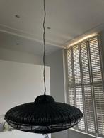 Bodilson zwarte rieten hanglampen met metalen frame 3 stuks, Ophalen, Gebruikt, Metaal, 50 tot 75 cm