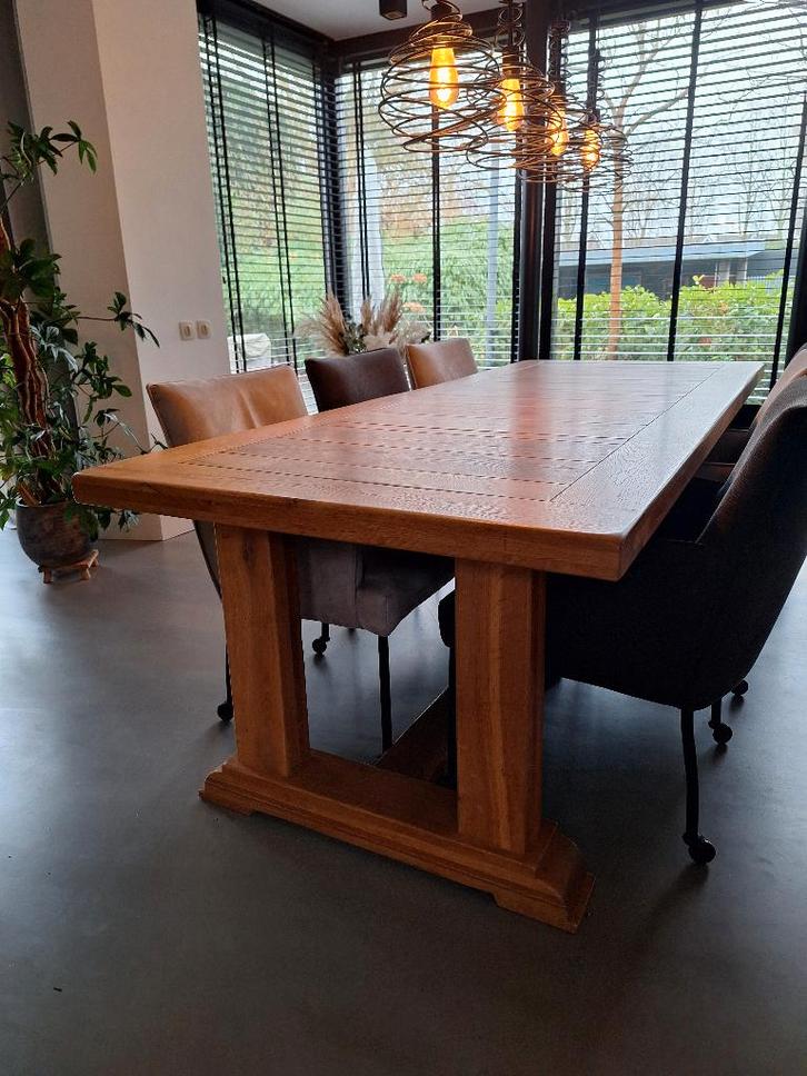 Eettafel, Huis en Inrichting, Tafels | Eettafels, Gebruikt, 50 tot 100 cm, 200 cm of meer, Vijf personen of meer, Rechthoekig