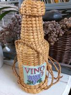 Zeegras Wijnfles Cover met Vino Decoratie, Ophalen of Verzenden