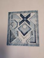 Ets van deense kunstenaar Kuno Stickle, blauw/grijs tinten7, Ophalen of Verzenden