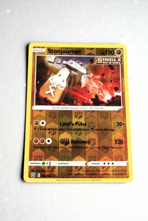 Stonjourner 084/163 Battle Styles, Hobby en Vrije tijd, Verzamelkaartspellen | Pokémon, Zo goed als nieuw, Losse kaart, Ophalen of Verzenden