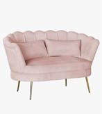 Roze velvet schelpenbank , ceremonie, bruiloft bank, Huis en Inrichting, Banken | Sofa's en Chaises Longues, Ophalen, Zo goed als nieuw