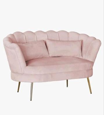 Roze velvet schelpenbank , ceremonie, bruiloft bank beschikbaar voor biedingen