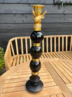 Zwart met goud kandelaar, Ophalen of Verzenden, Keramiek of Aardewerk