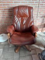 Leren fauteuil, verstelbare leunstoel, Gebruikt, Ophalen of Verzenden, Hout, 75 tot 100 cm