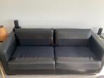Sofa for sale- black leather/fabric, Huis en Inrichting, Banken | Sofa's en Chaises Longues, Ophalen, Driepersoons, 75 tot 100 cm