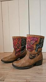 Leren laarsjes, maat 39, vintage / bohemian, Ophalen of Verzenden, Gedragen, Bruin