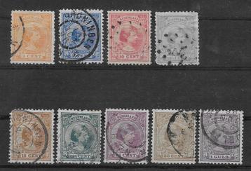 1891-94, Pr. Wilhelmina, 9 zegels [34-35/37-39/41-44](K2509) beschikbaar voor biedingen