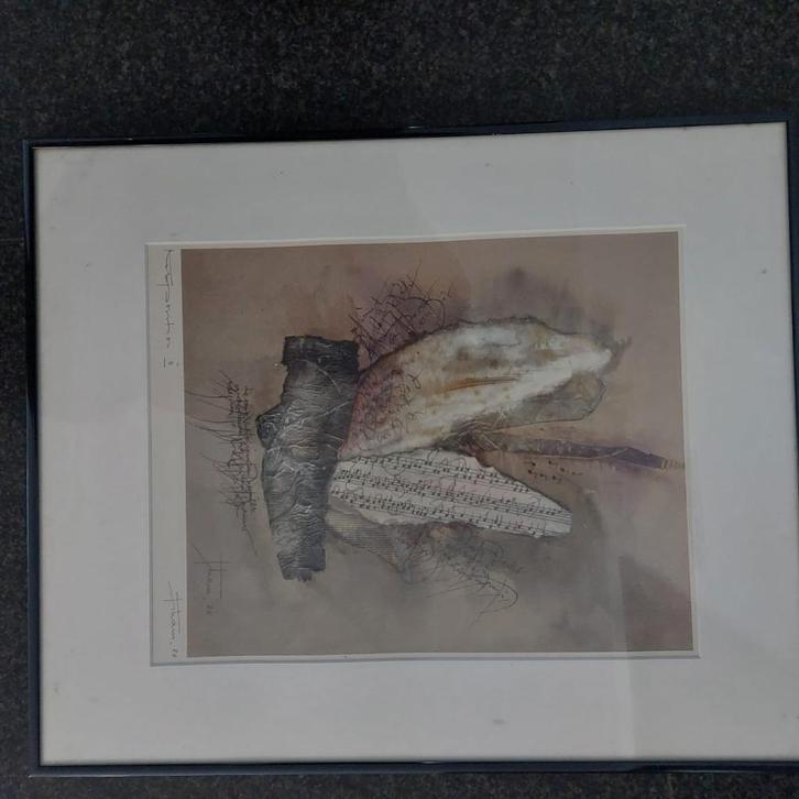 muziek schilderijen vierluik, Antiek en Kunst, Kunst | Schilderijen | Abstract, Ophalen