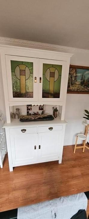 Antieke keukenkast  / buffetkast, Huis en Inrichting, Kasten | Buffetkasten, Zo goed als nieuw, 200 cm of meer, 50 tot 75 cm, Glas