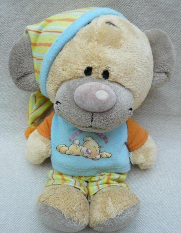 Pimboli beertje met pyama aan, Verzamelen, Beren en Cherished Teddies, Gebruikt, Stoffen beer, Overige merken, Ophalen of Verzenden