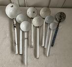 Brocante oude emaille soeplepels, juslepels & schuimspaan, Ophalen of Verzenden