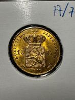 Gouden tientje Willem III 1879/77 overslag, Goud, Ophalen of Verzenden, Koning Willem III, 10 gulden