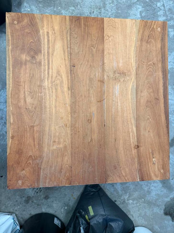 Teak houten bijzettafeltje, Huis en Inrichting, Tafels | Sidetables, Gebruikt, 50 tot 75 cm, 50 tot 100 cm, Vierkant, Teakhout