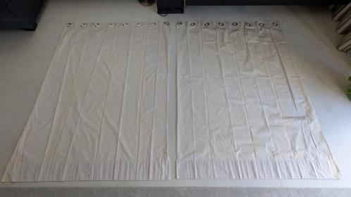 Gordijnen beige 137b x 185h, Huis en Inrichting, Stoffering | Gordijnen en Lamellen, Gebruikt, 150 tot 200 cm, Beige, Ophalen