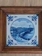 Delfts blauwe tegel met Maasbruggen en willemsbrug, Ophalen