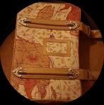 Vintage wereldkoffertje beige/lichtbruin, Antiek en Kunst, Curiosa en Brocante, Ophalen