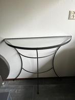 Gietijzeren tafel met glasplaat, Huis en Inrichting, Overige materialen, Zo goed als nieuw, 75 cm of meer, Ophalen